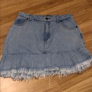 Light Blue Jean Ruffled Skirt